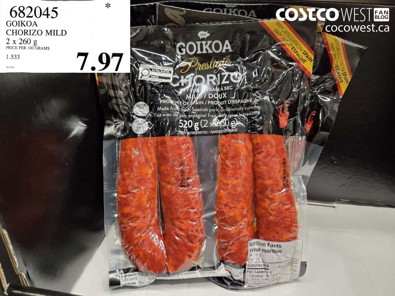 goikoa chorizo mild 2 x 260 g