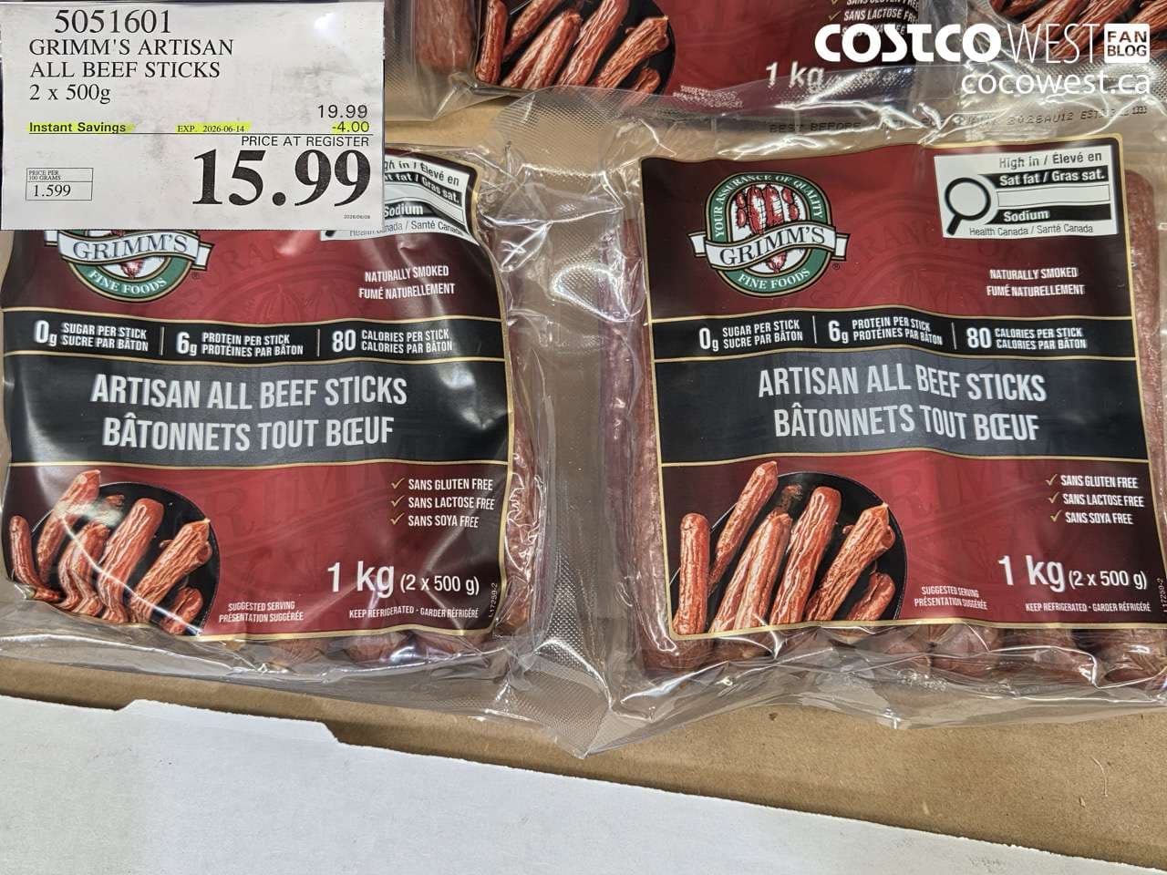 GRIMM’S ARTISAN ALL BEEF STICKS 2 X 500G