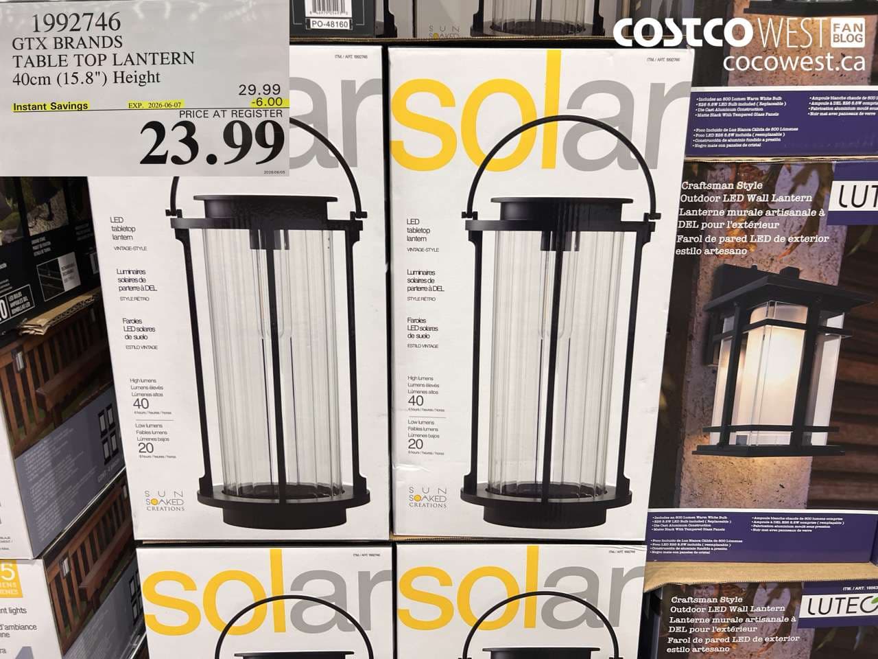 gtx brands table top lantern 40cm 158 height