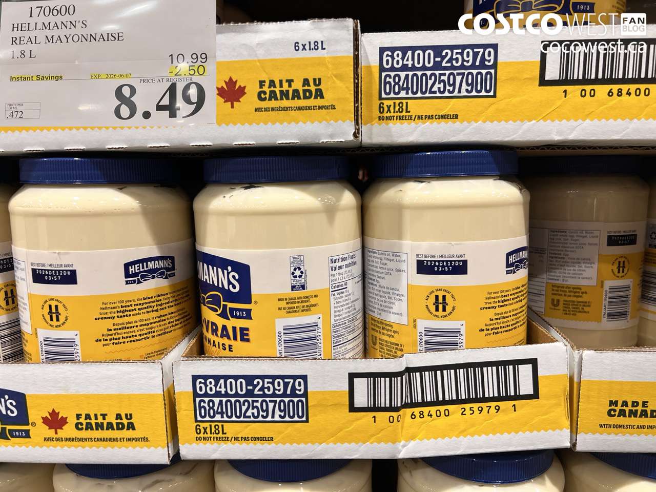 hellmanns real mayonnaise 18 l