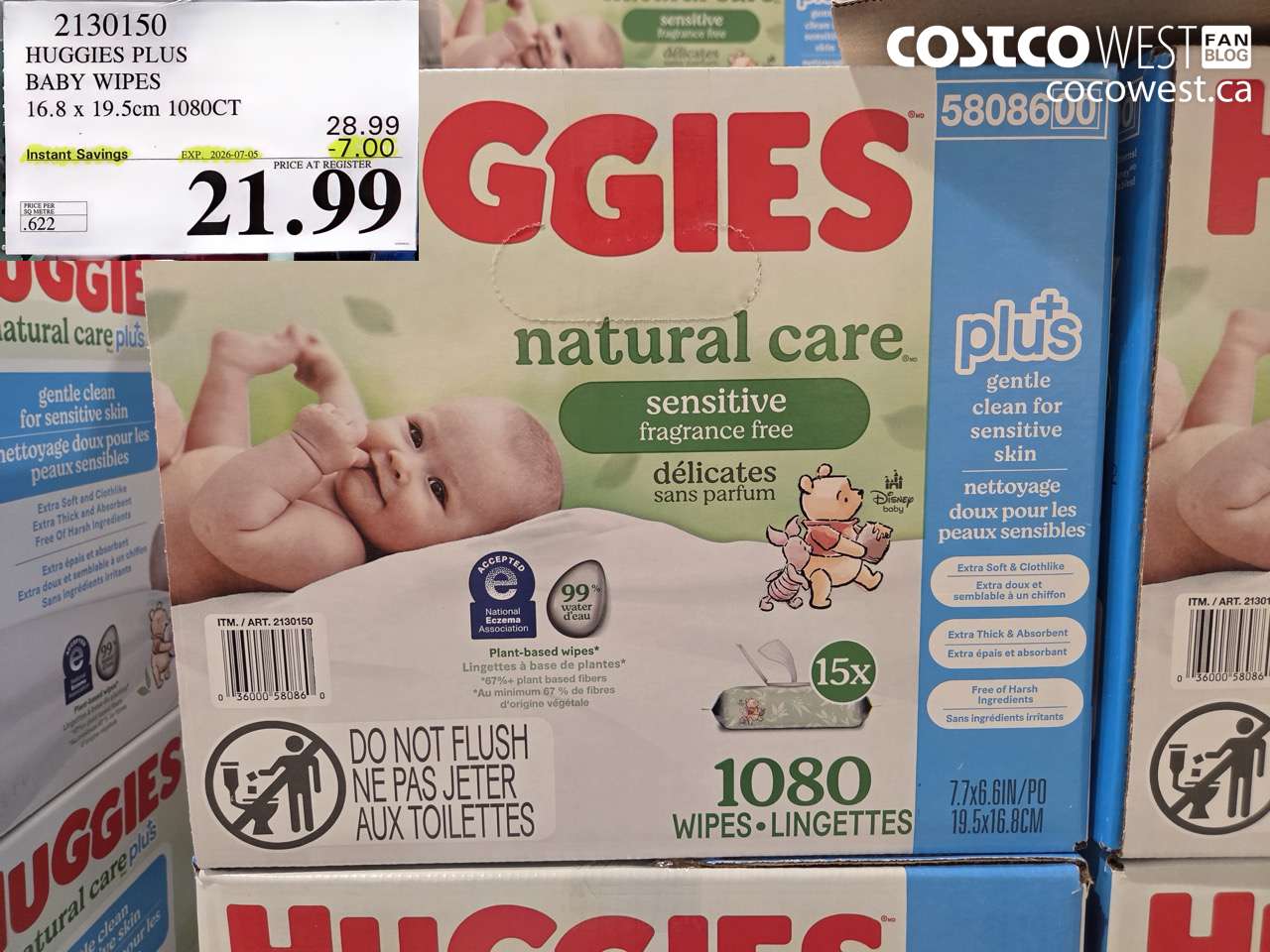 huggies plus baby wipes 168 x 195cm 1080ct