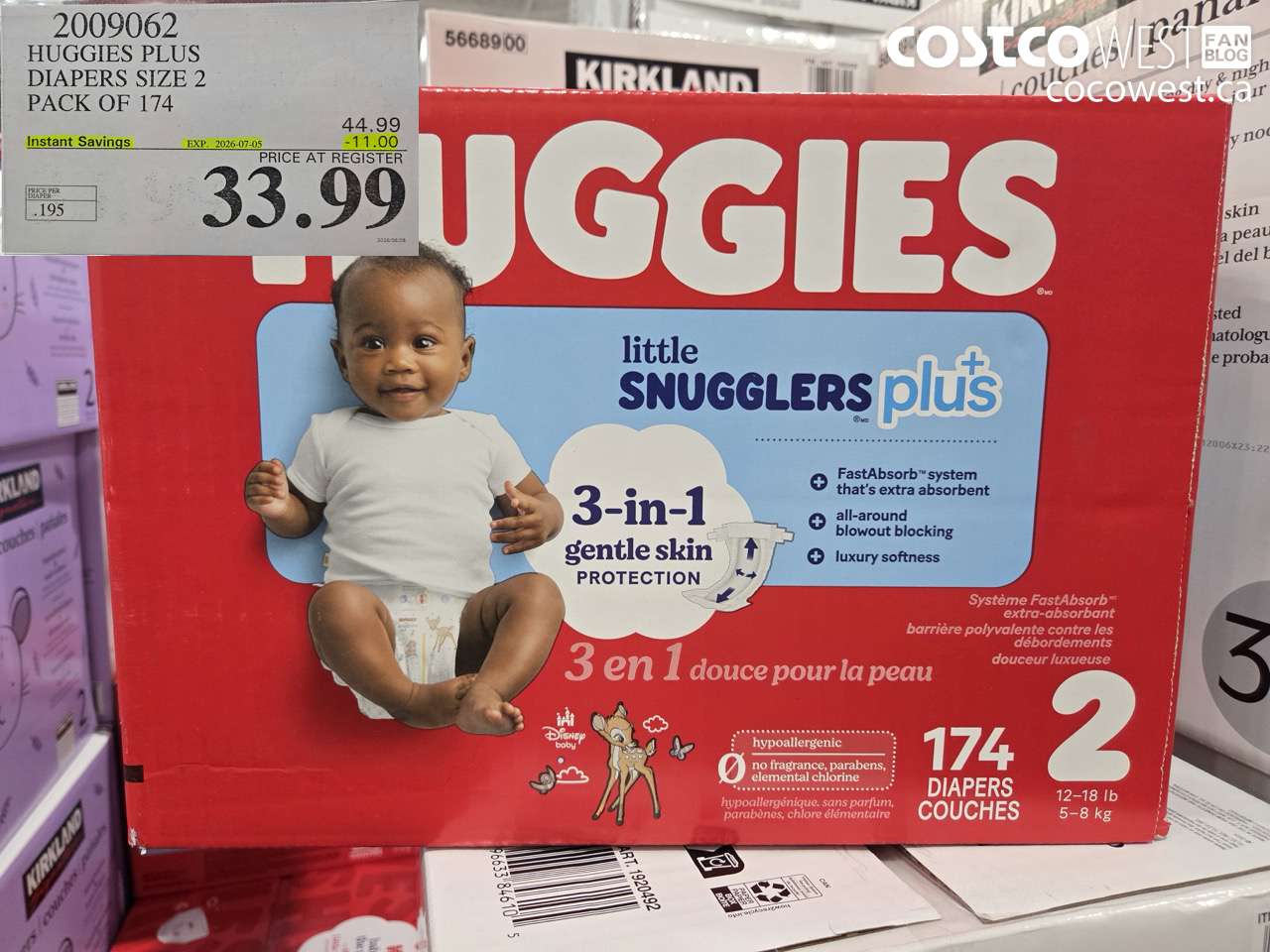 HUGGIES PLUS DIAPERS SIZE 2 PACK OF 174