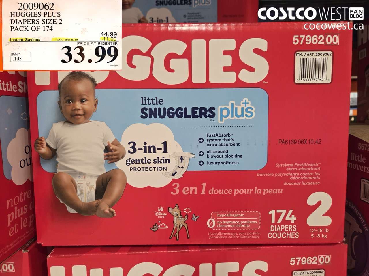 huggies plus diapers size 2 pack of 174