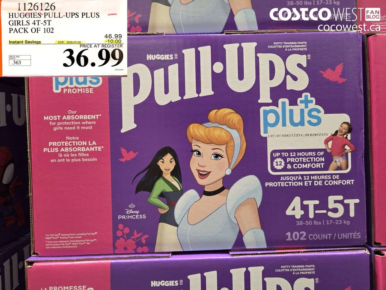 huggies pullups plus girls 4t5t pack of 102