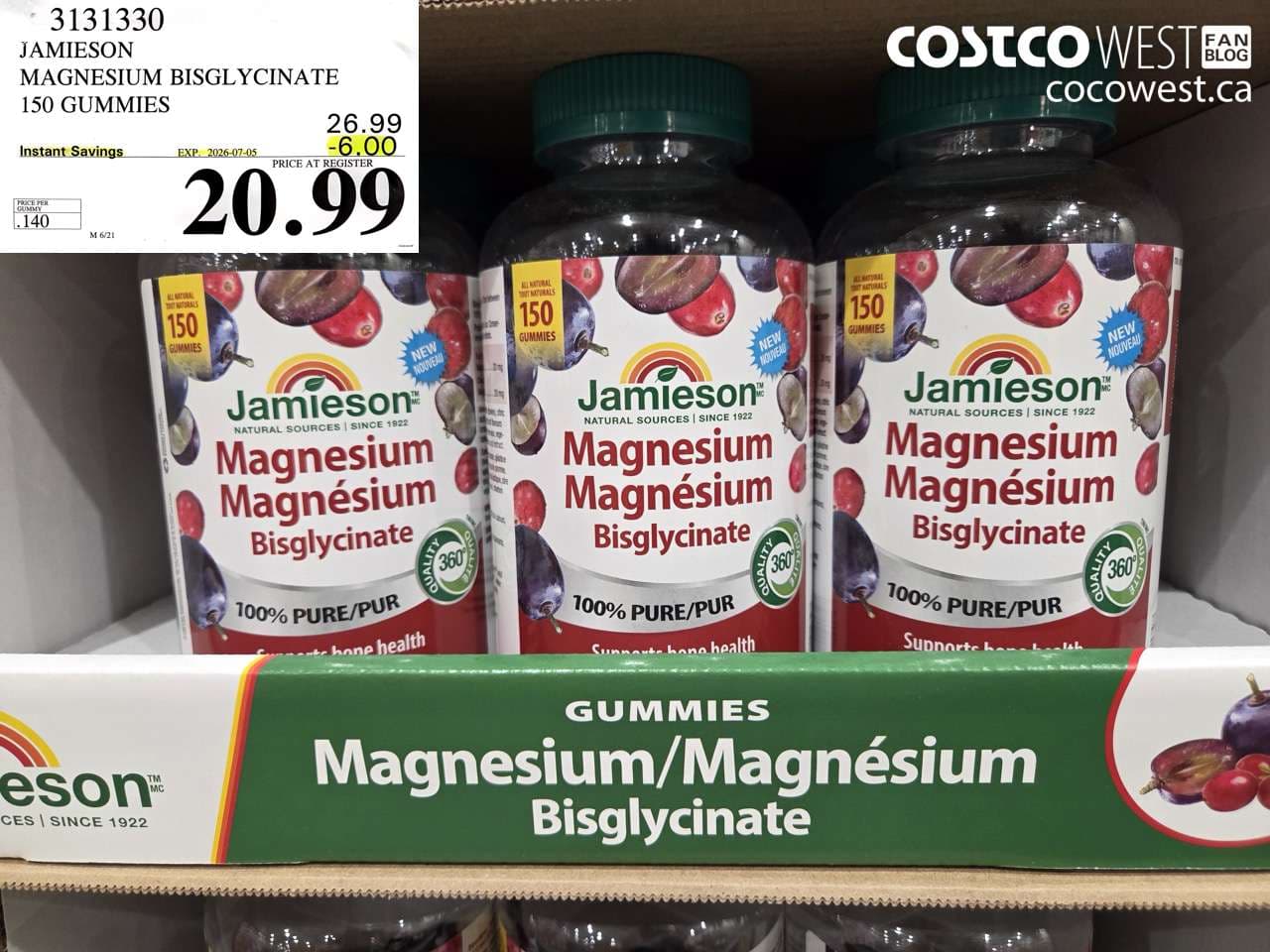 jamieson magnesium bisglycinate 150 gummies
