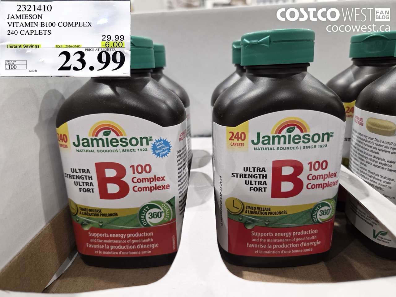 jamieson vitamin b100 complex 240 caplets