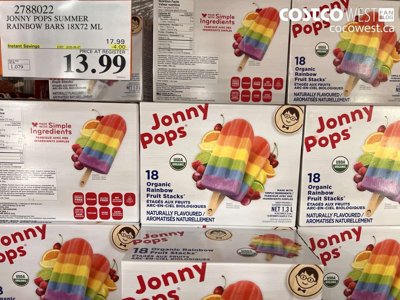 JONNY POPS SUMMER RAINBOW BARS 18X72 ML