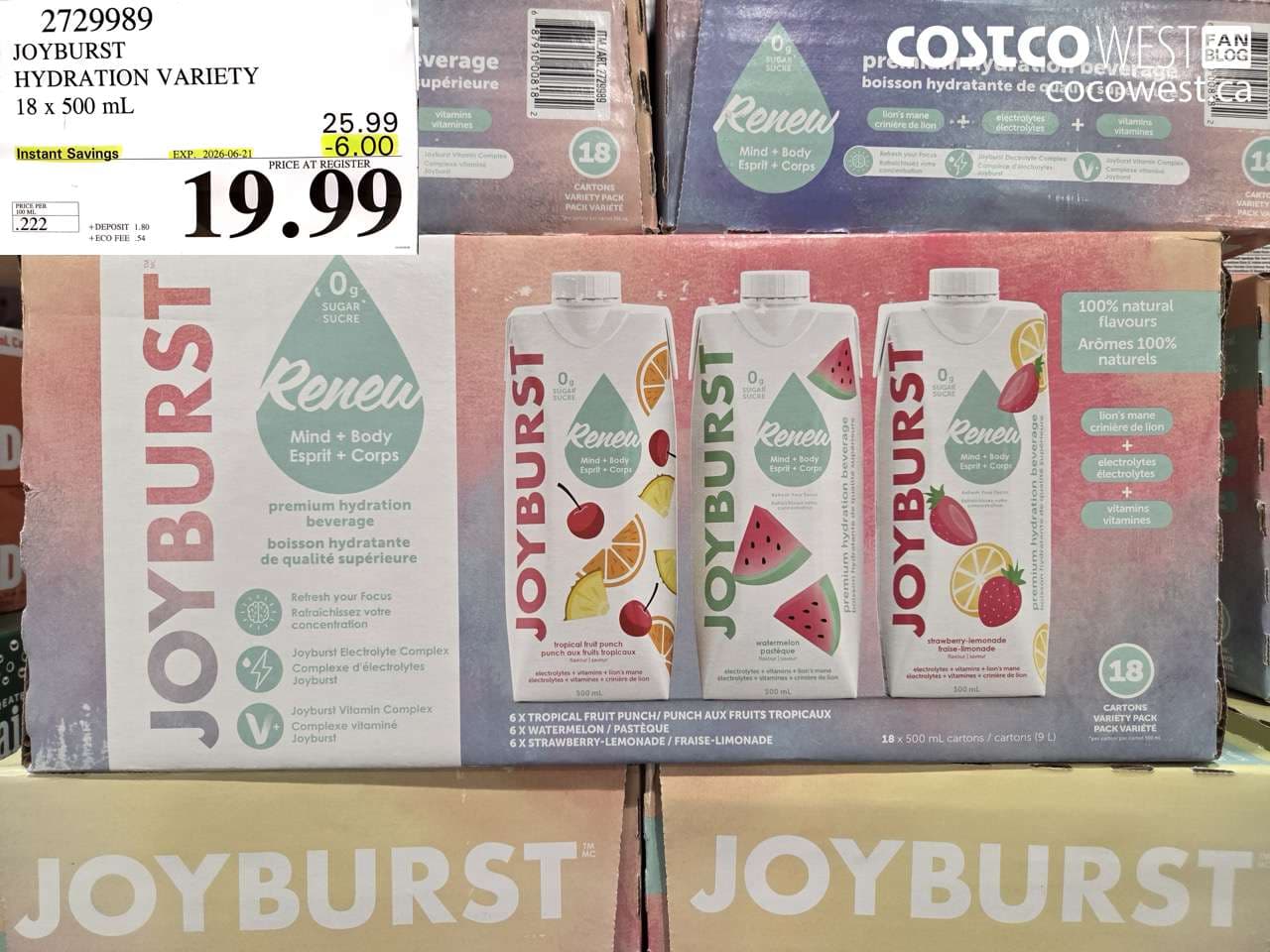 joyburst hydration variety 18 x 500 ml