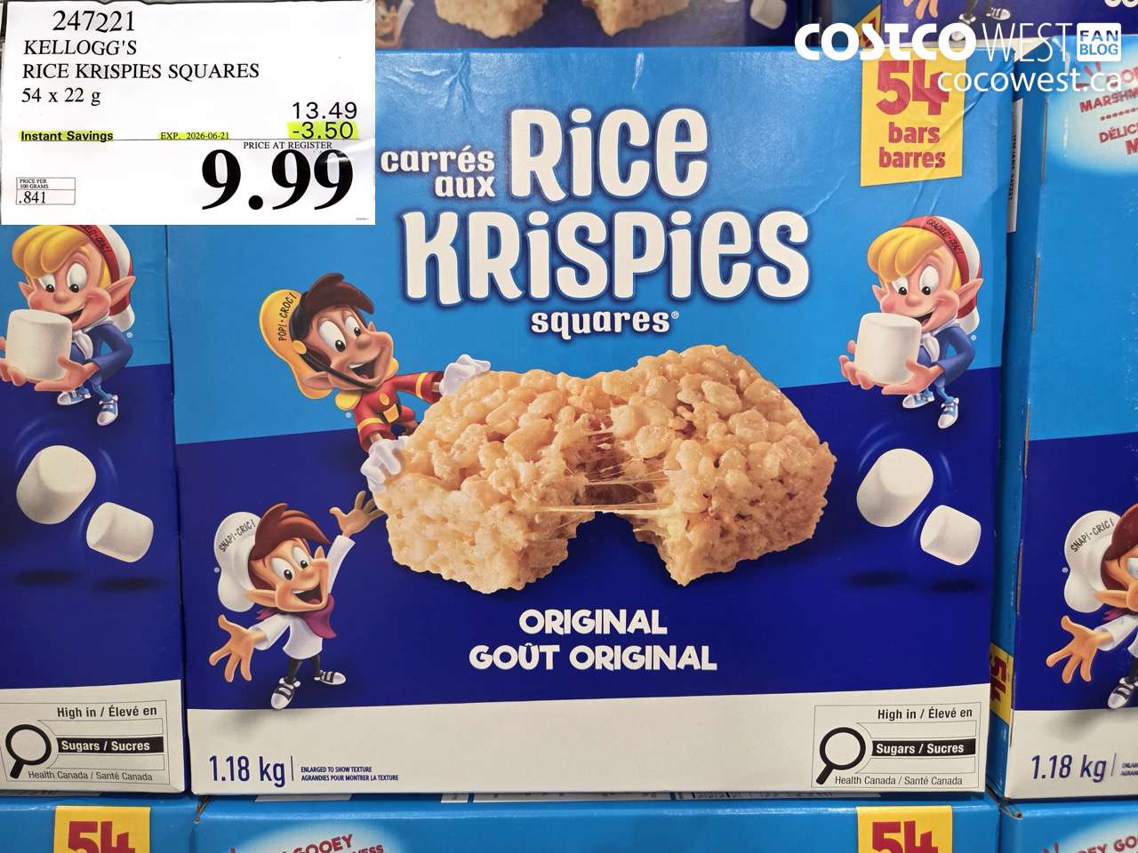 KELLOGG’S RICE KRISPIES SQUARES 54 X 22 G