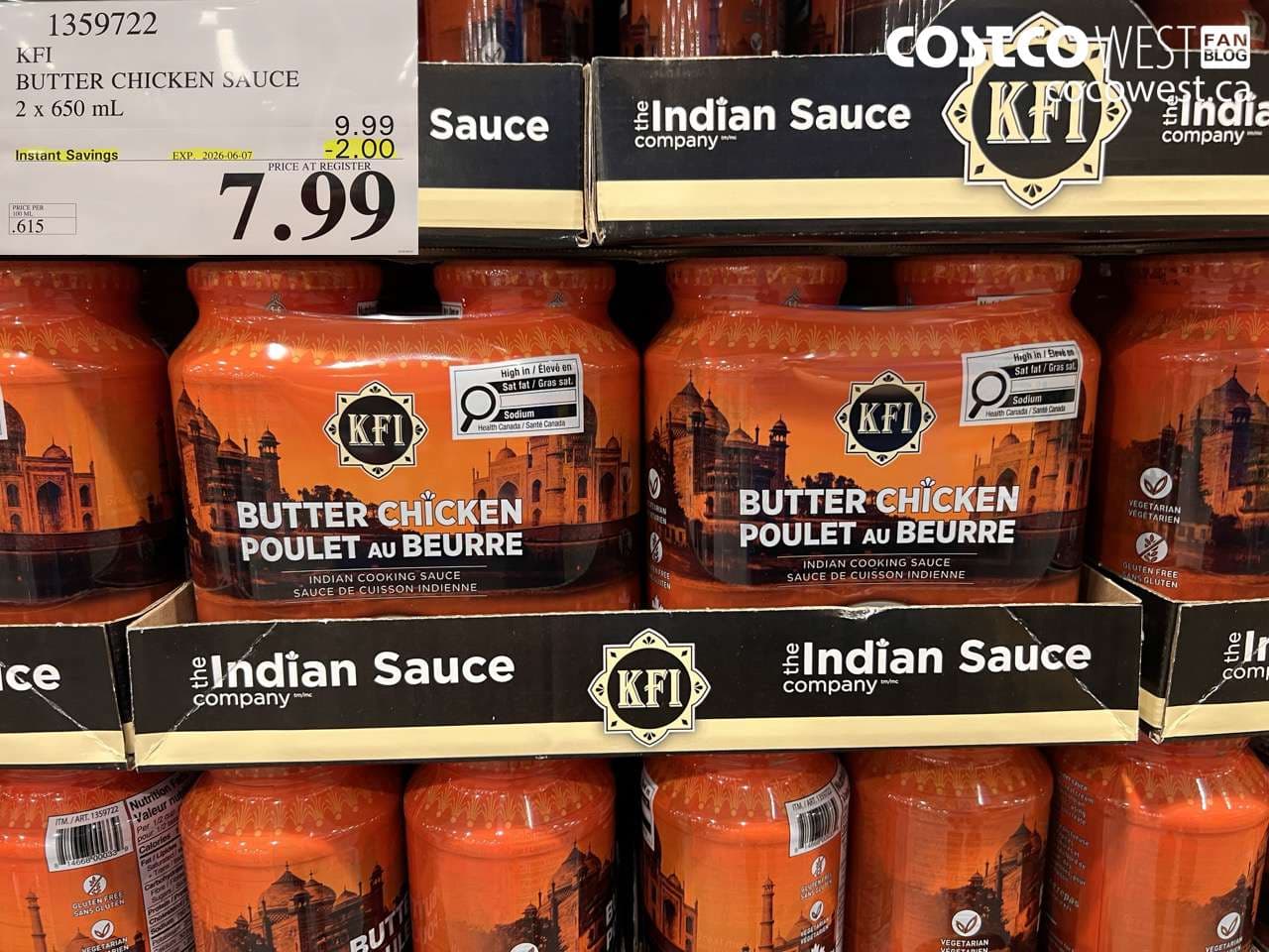 kfi butter chicken sauce 2 x 650 ml
