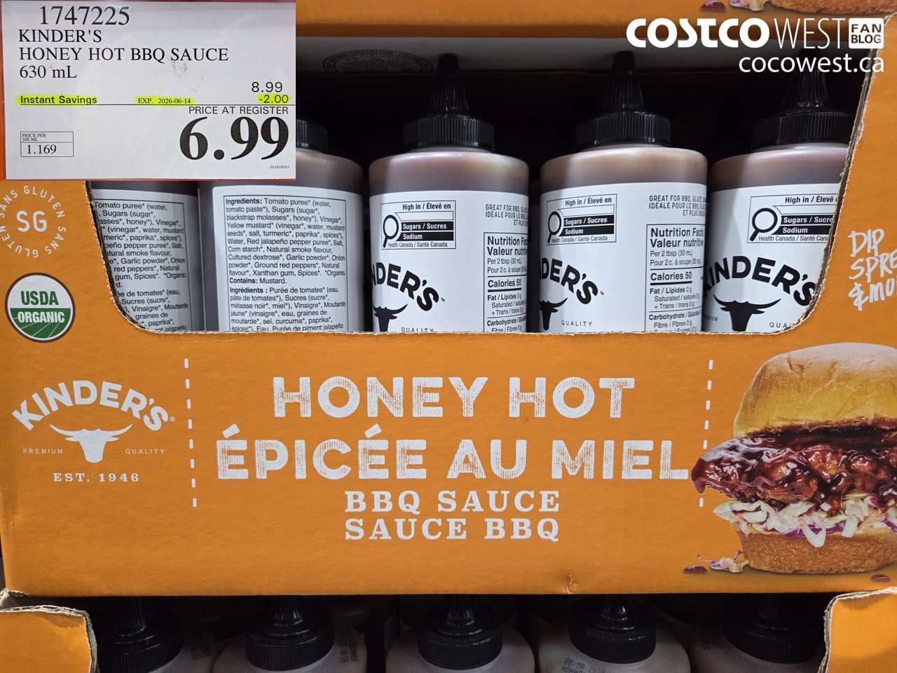 kinders honey hot bbq sauce 630 ml