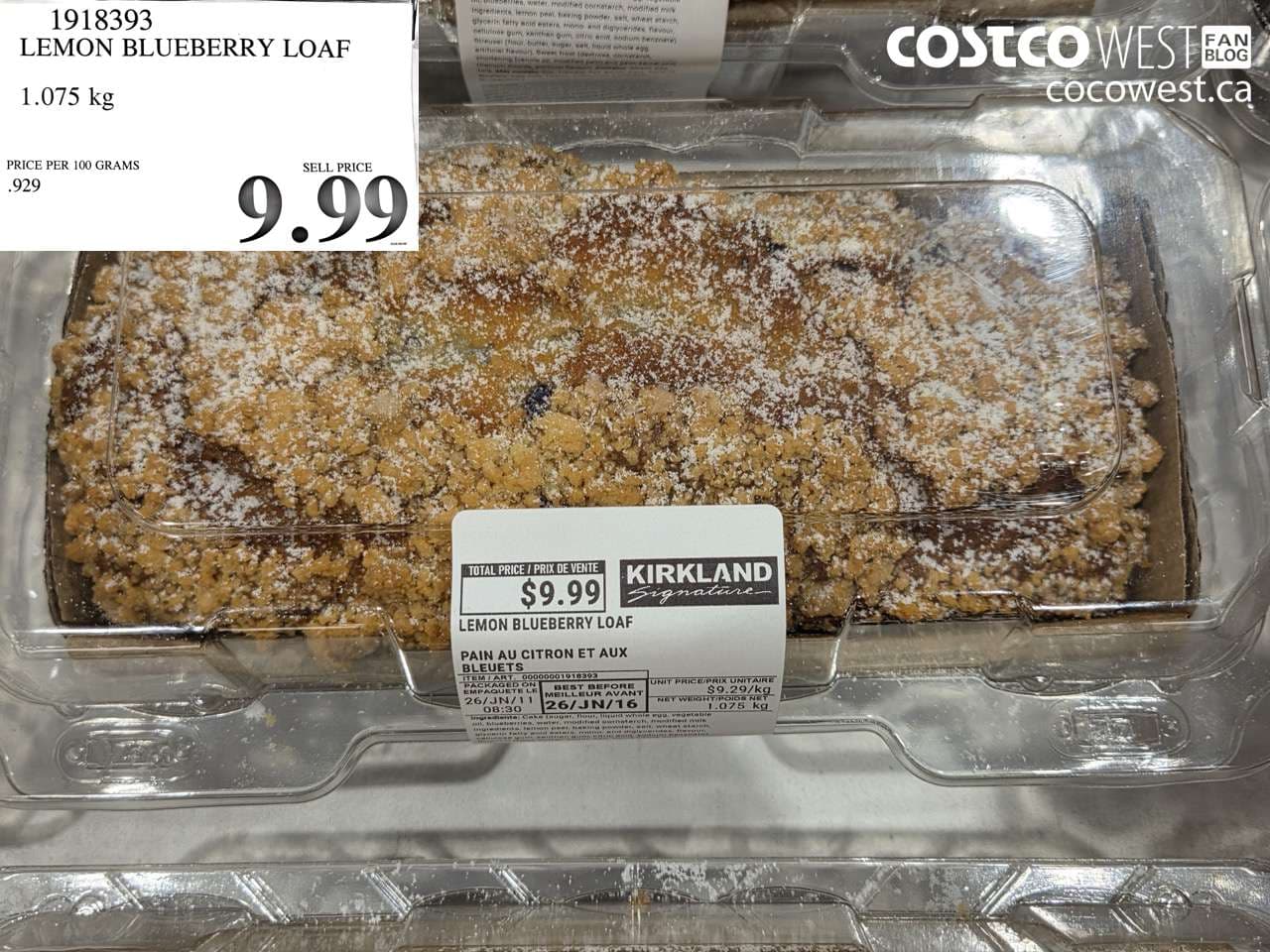 LEMON BLUEBERRY LOAF 1.075 KG