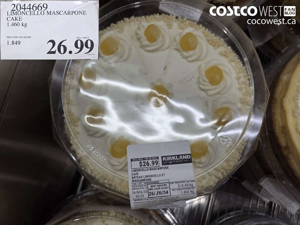 limoncello mascarpone cake 1460 kg