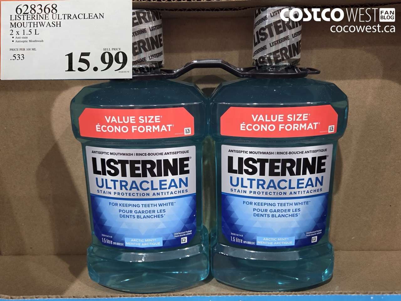 listerine ultraclean mouthwash 2 x 15 l