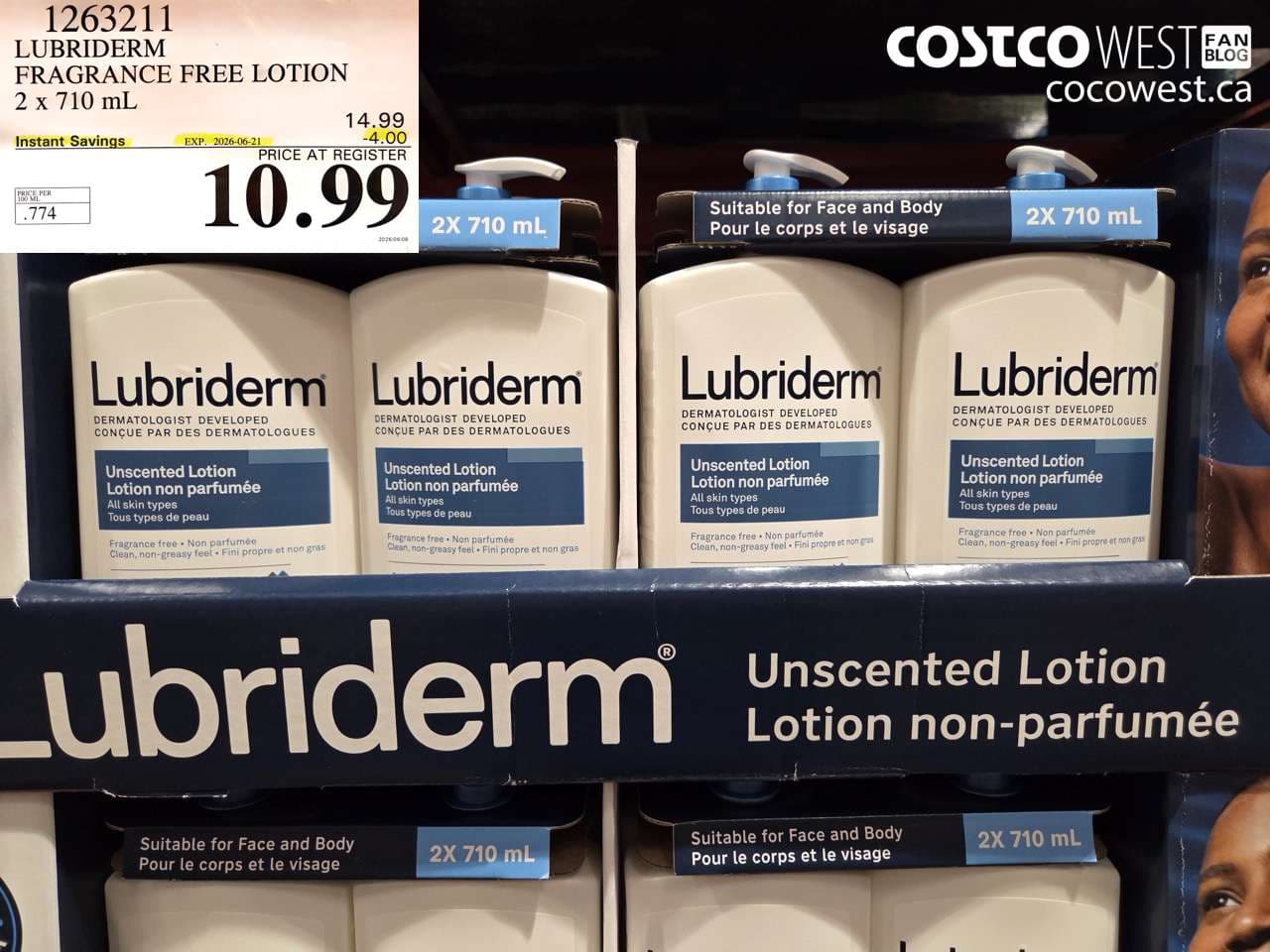 lubriderm fragrance free lotion 2 x 710 ml
