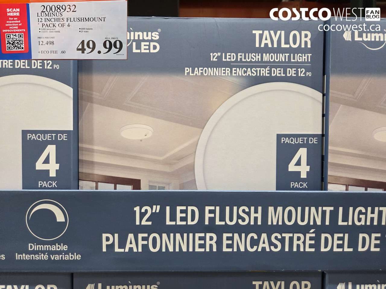 LUMINUS 12 INCHES FLUSHMOUNT PACK OF 4