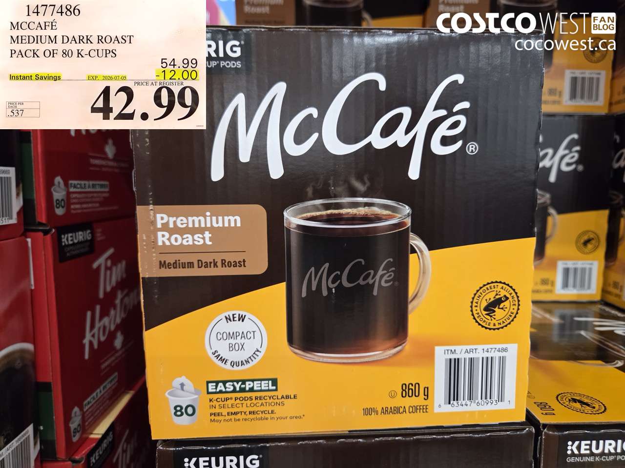 mccaf medium dark roast pack of 80 kcups