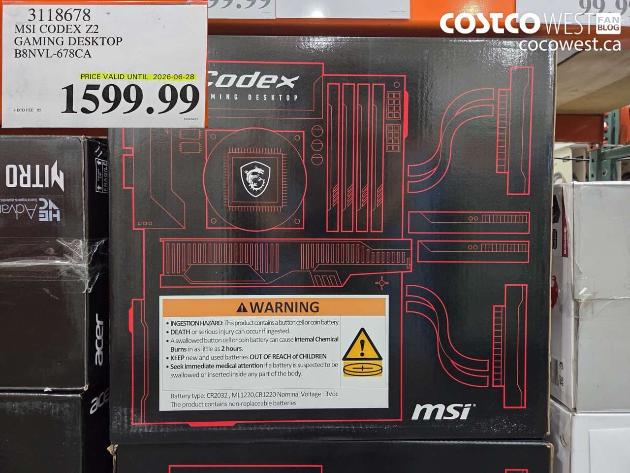 MSI CODEX Z2 GAMING DESKTOP B8NVL-678CA (EXPIRES ON 2026-06-28)