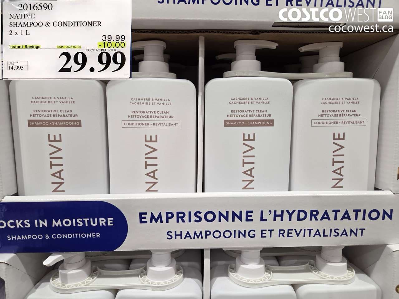 native shampoo  conditioner 2 x 1 l
