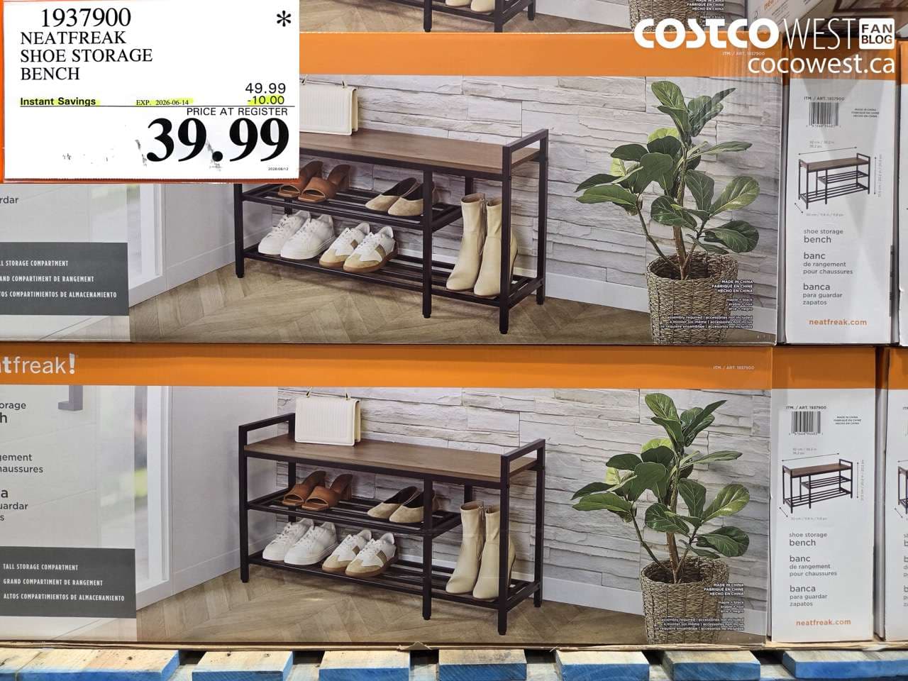 neatfreak shoe storage bench