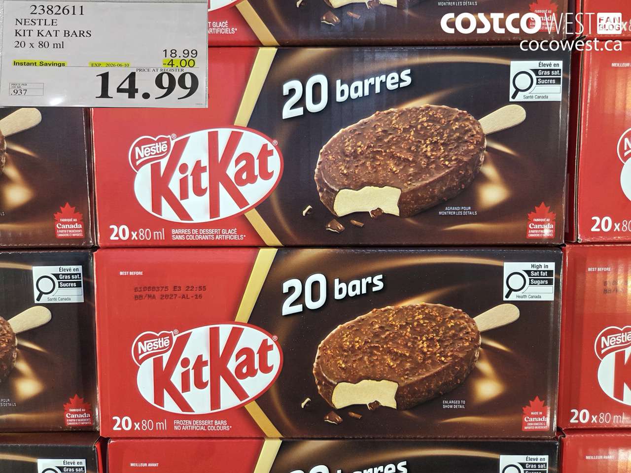 nestle kit kat bars 20 x 80 ml