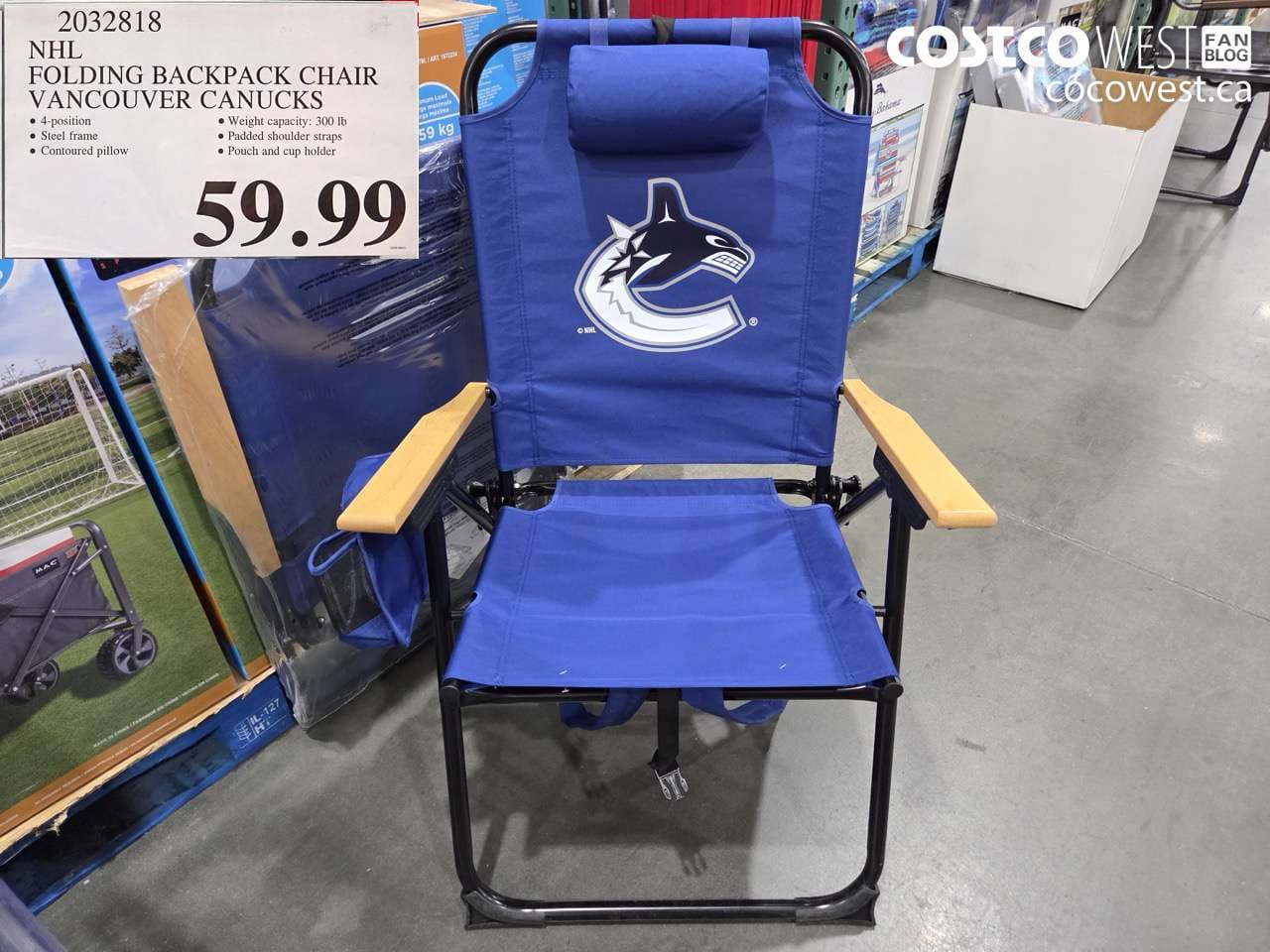 NHL FOLDING BACKPACK CHAIR VANCOUVER CANUCKS