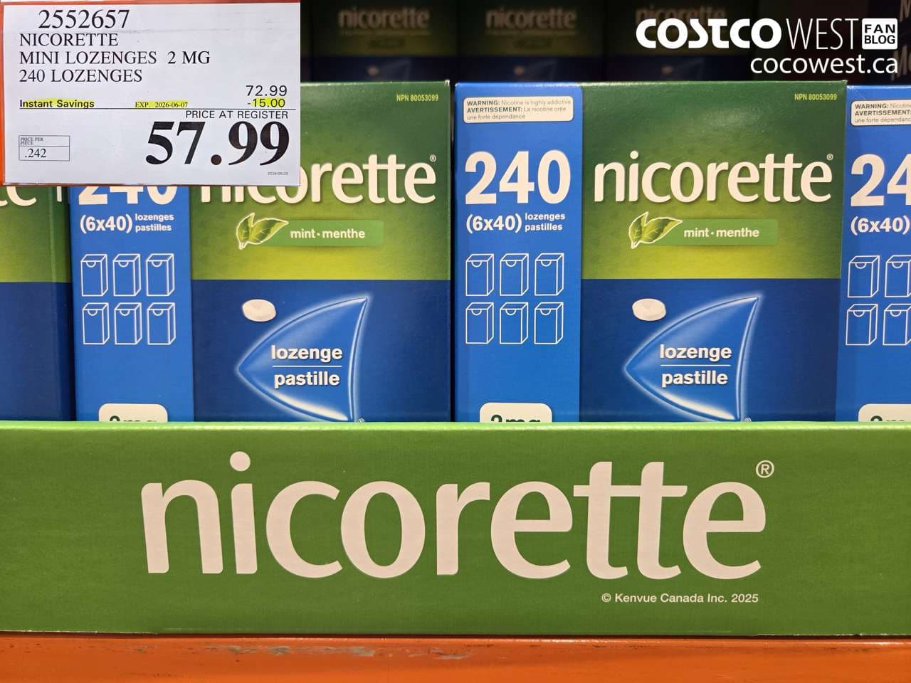 nicorette mini lozenges 2 mg 240 lozenges