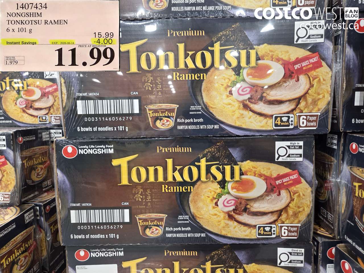 nongshim tonkotsu ramen 6 x 101 g