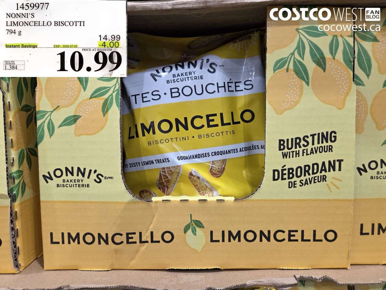 nonnis limoncello biscotti 794 g