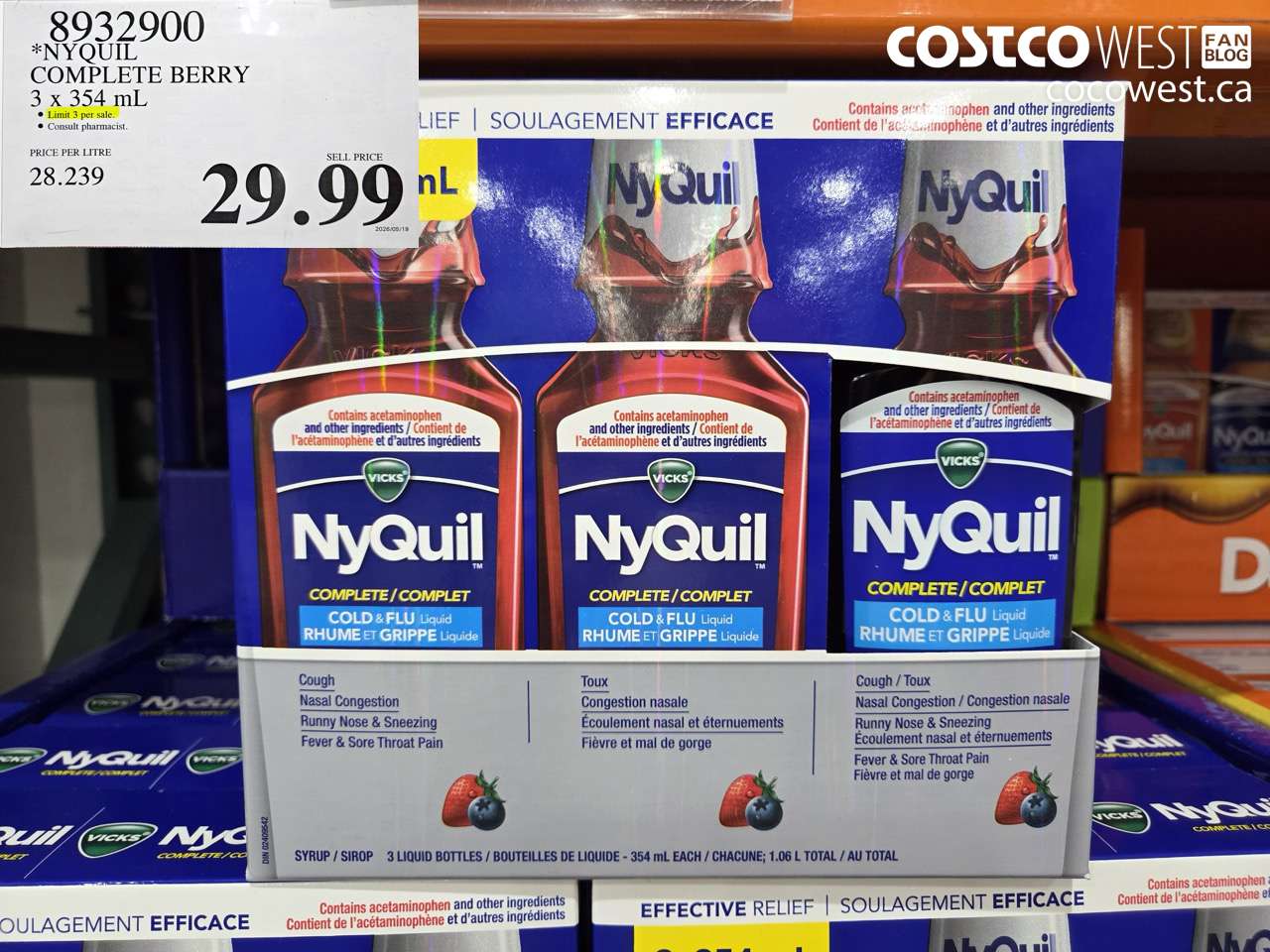 nyquil complete berry 3 x 354 ml