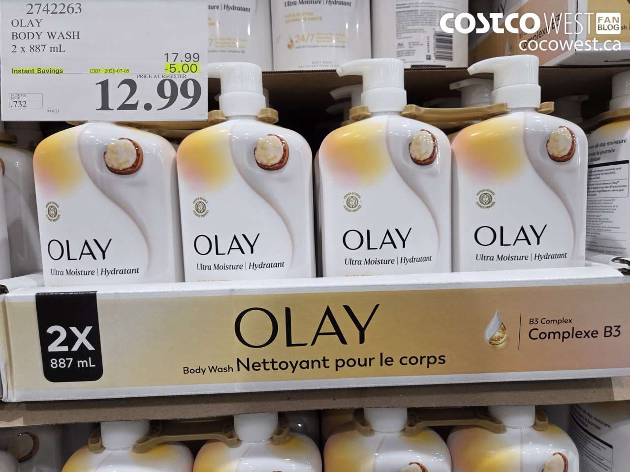 OLAY BODY WASH 2 X 887 ML
