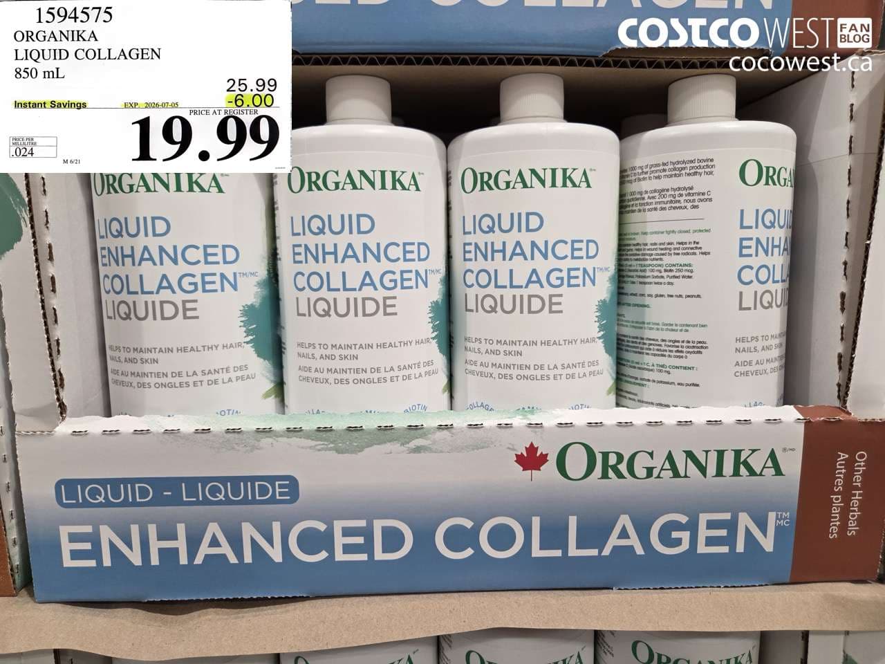 organika liquid collagen 850 ml