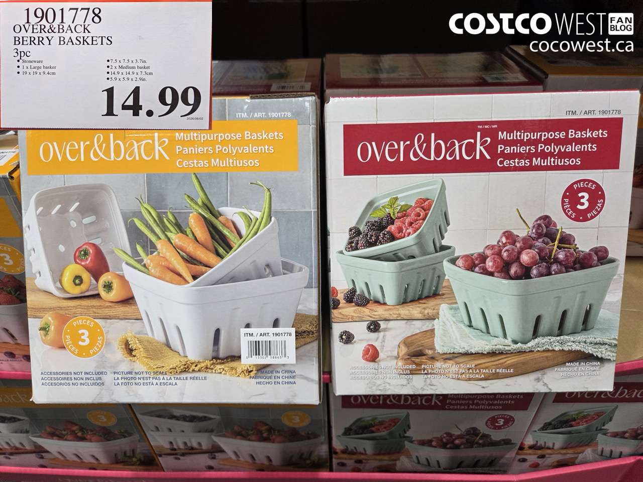 OVER&BACK BERRY BASKETS 3PC