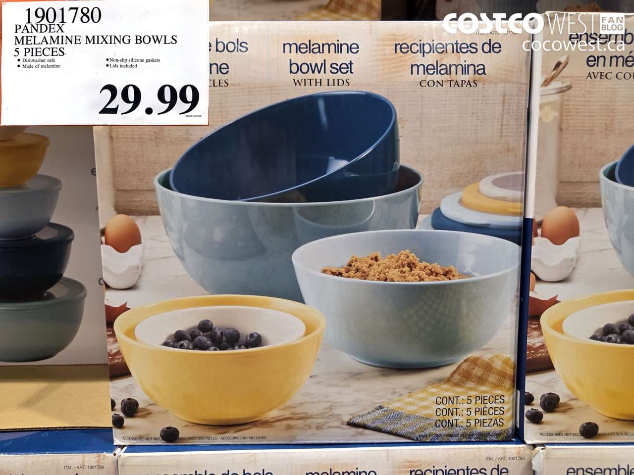 PANDEX MELAMINE MIXING BOWLS 5 PIECES