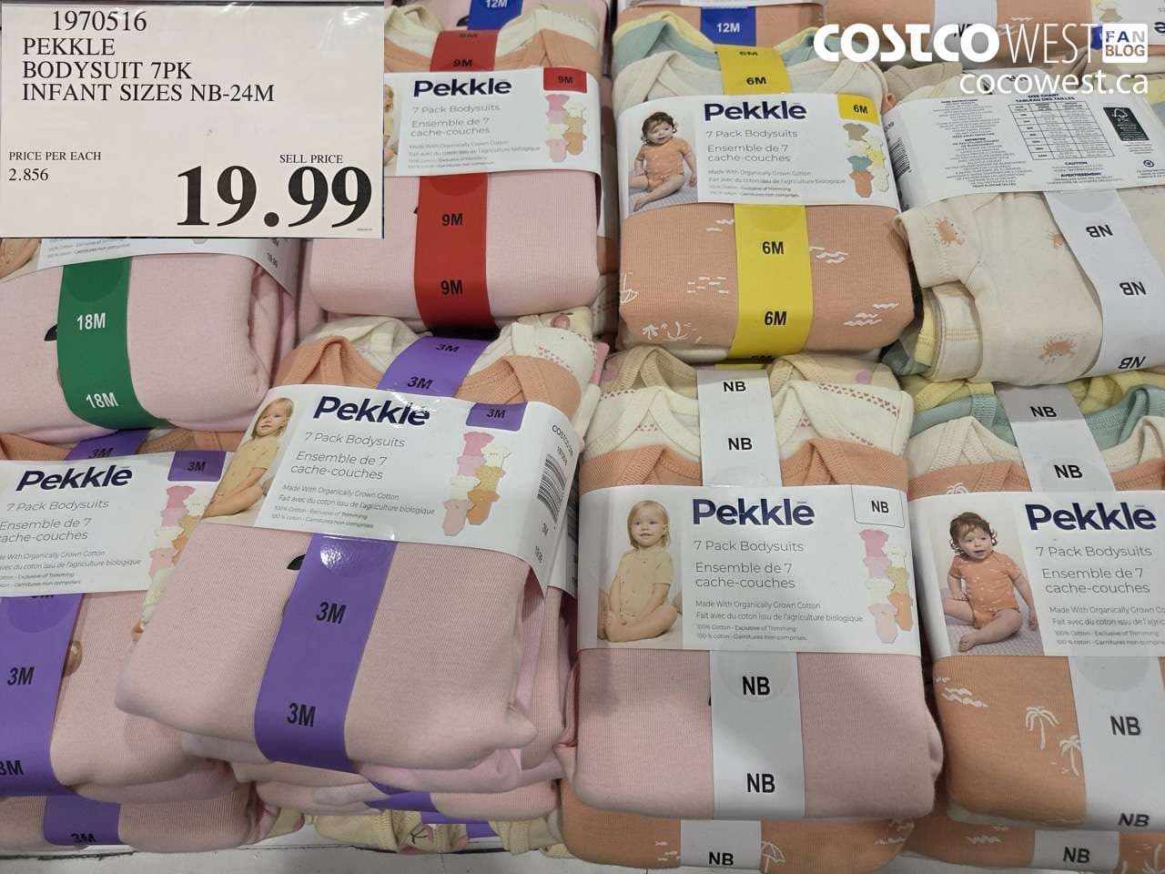 PEKKLE BODYSUIT 7PK INFANT SIZES NB-24M