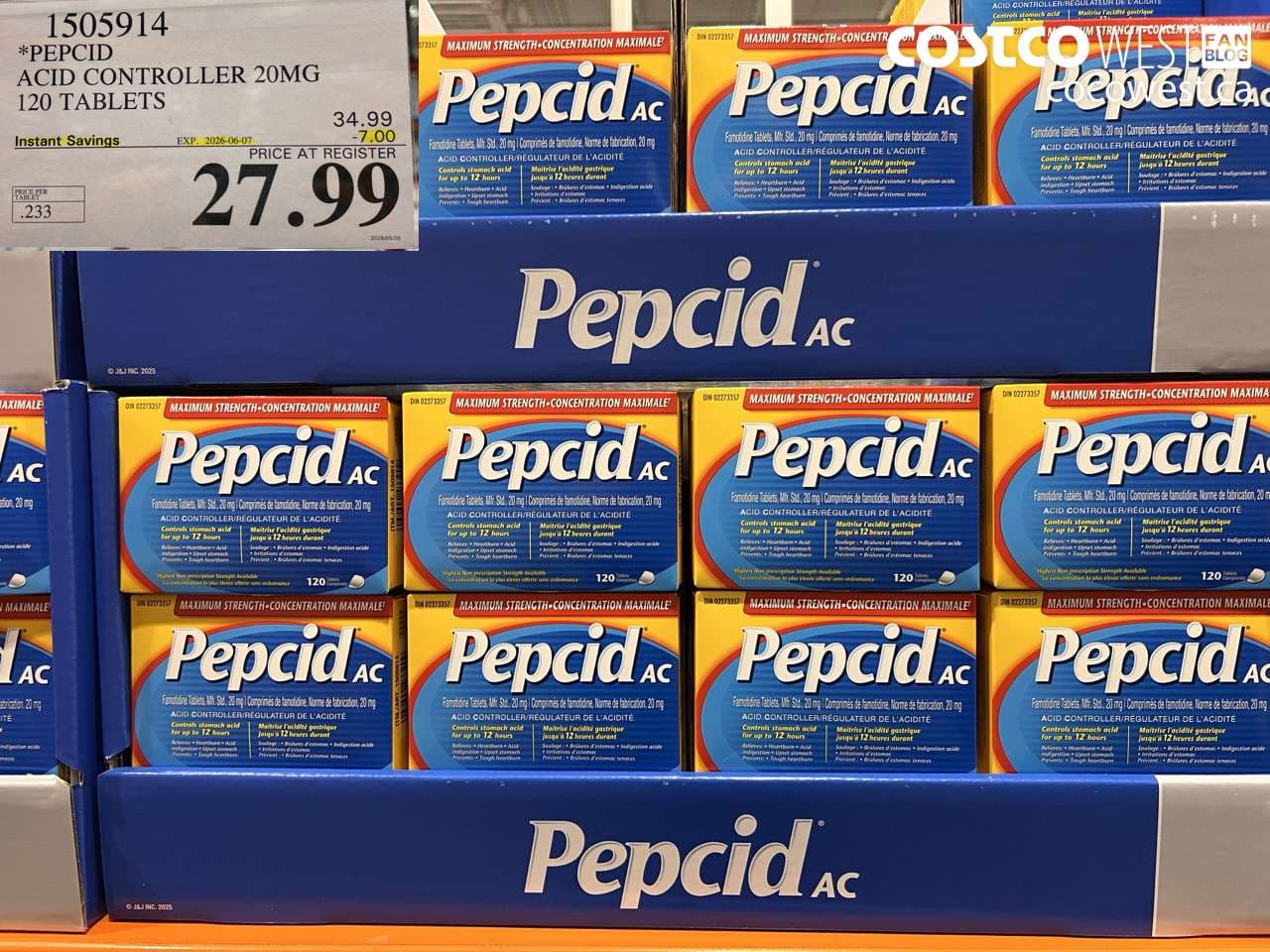 pepcid acid controller 20mg 120 tablets