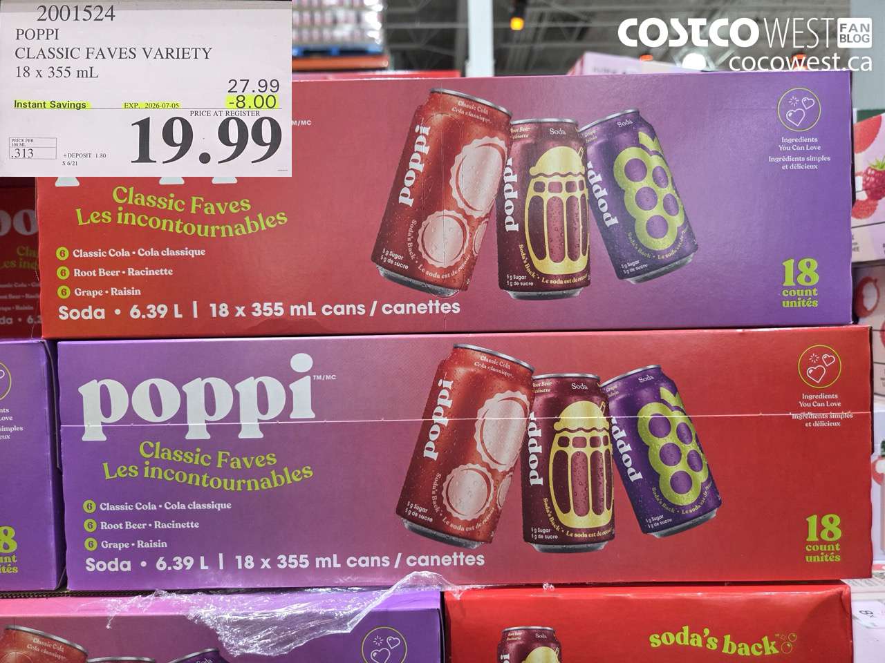 POPPI CLASSIC FAVES VARIETY 18 X 355 ML