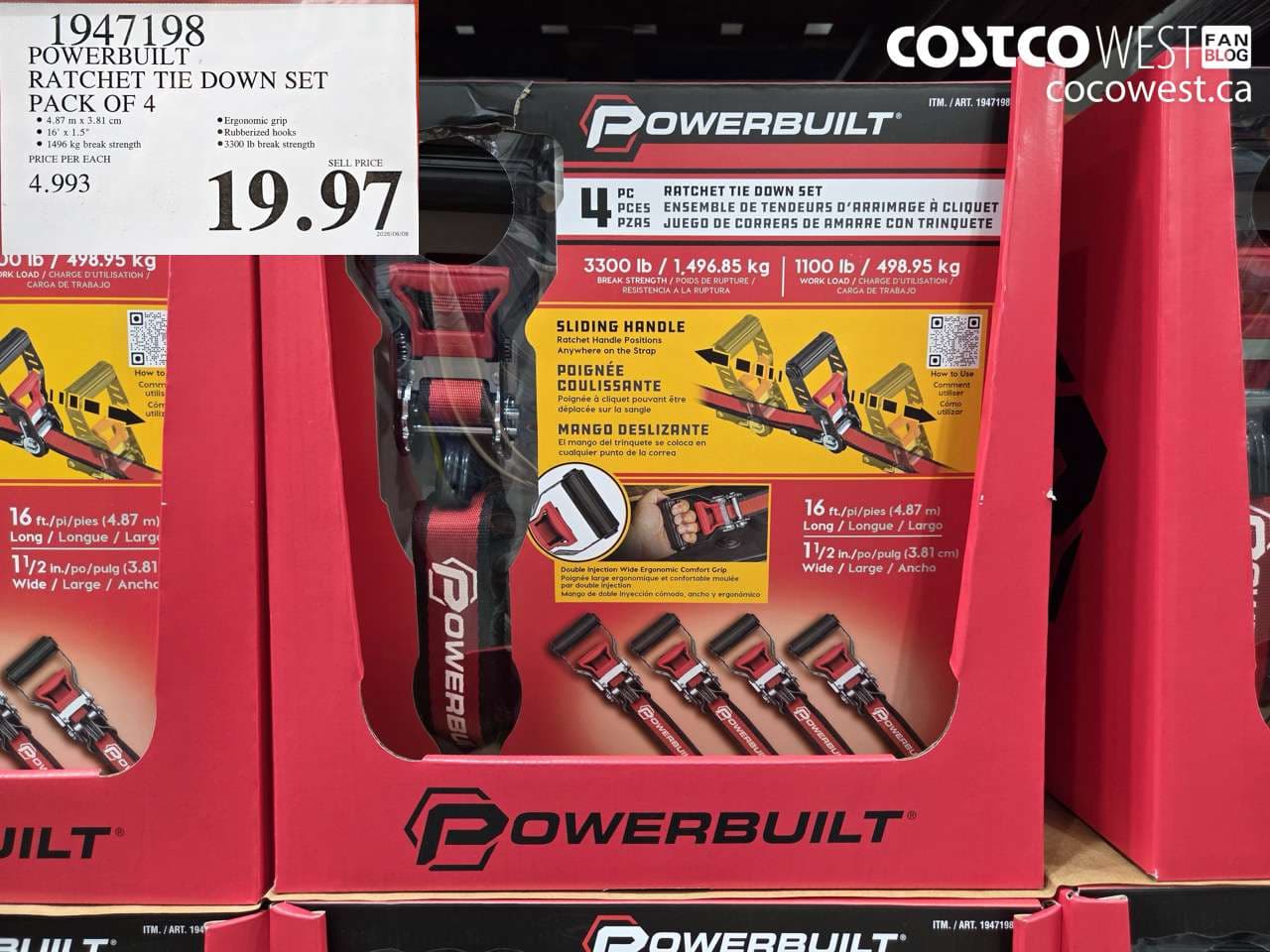 powerbuilt ratchet tie down set pack of 4