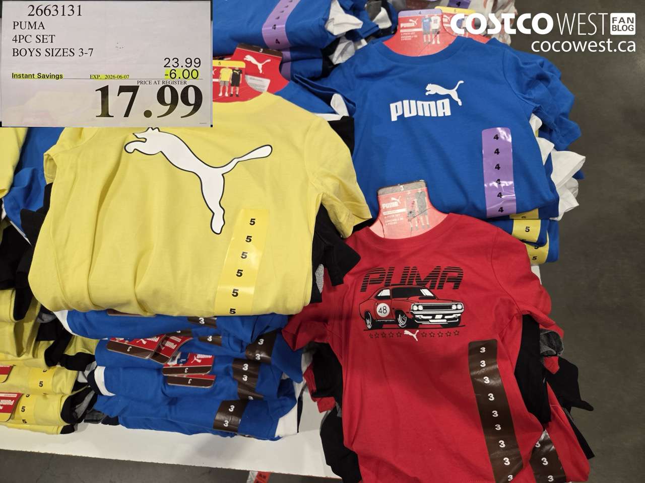 puma 4pc set boys sizes 37