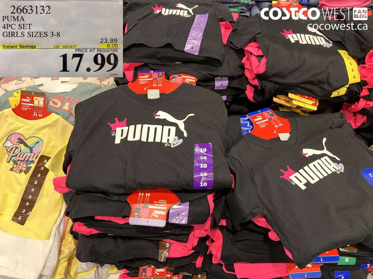 puma 4pc set girls sizes 38