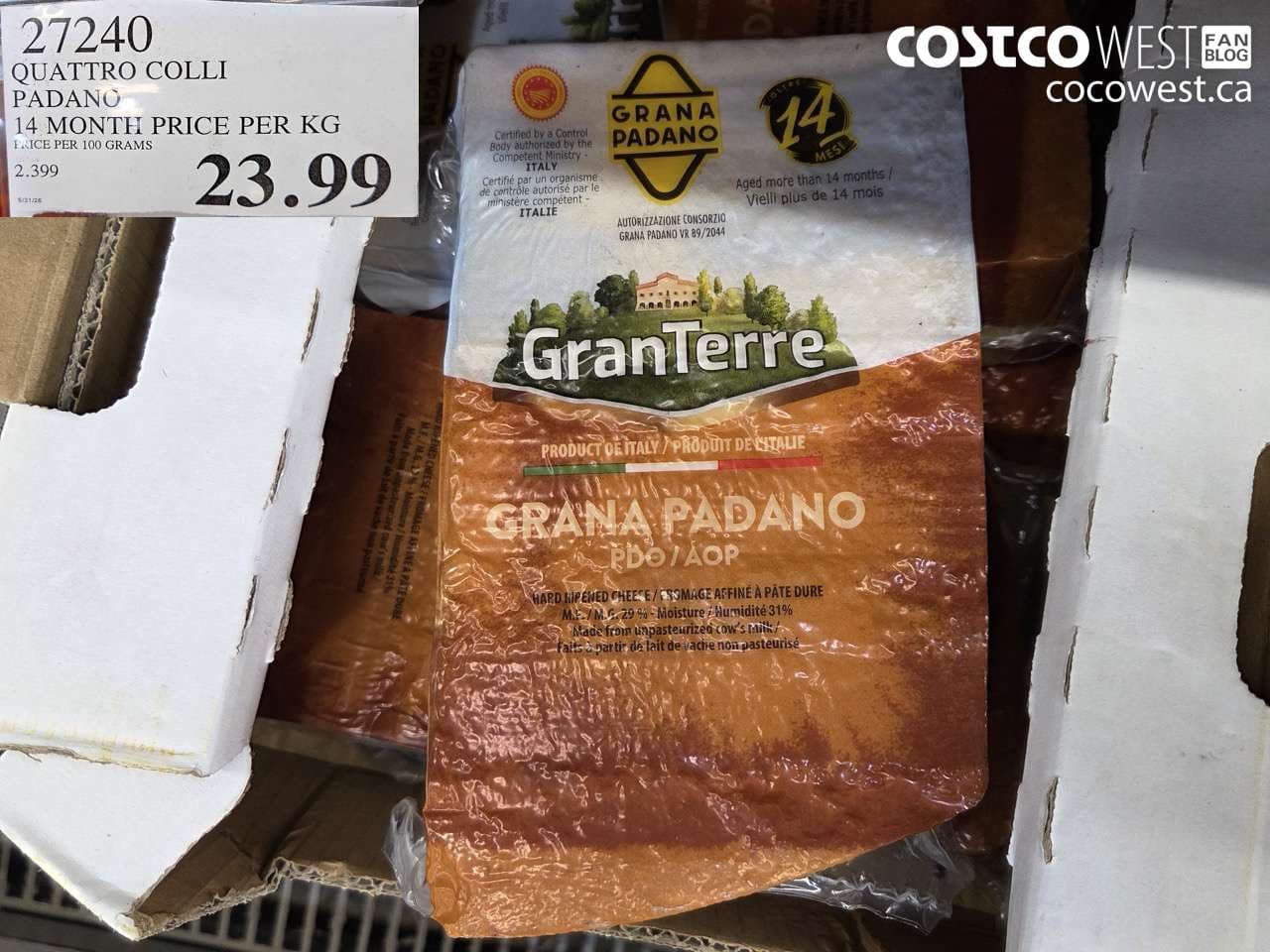 QUATTRO COLLI PADANO 14 MONTH PRICE PER KG