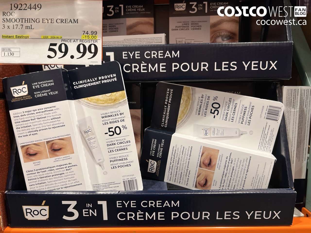 roc smoothing eye cream 3 x 177 ml