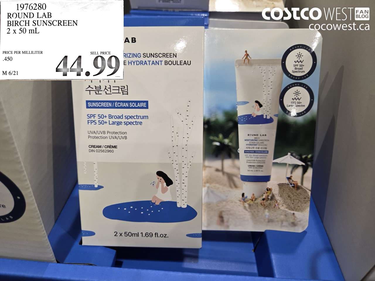 round lab birch sunscreen 2 x 50 ml