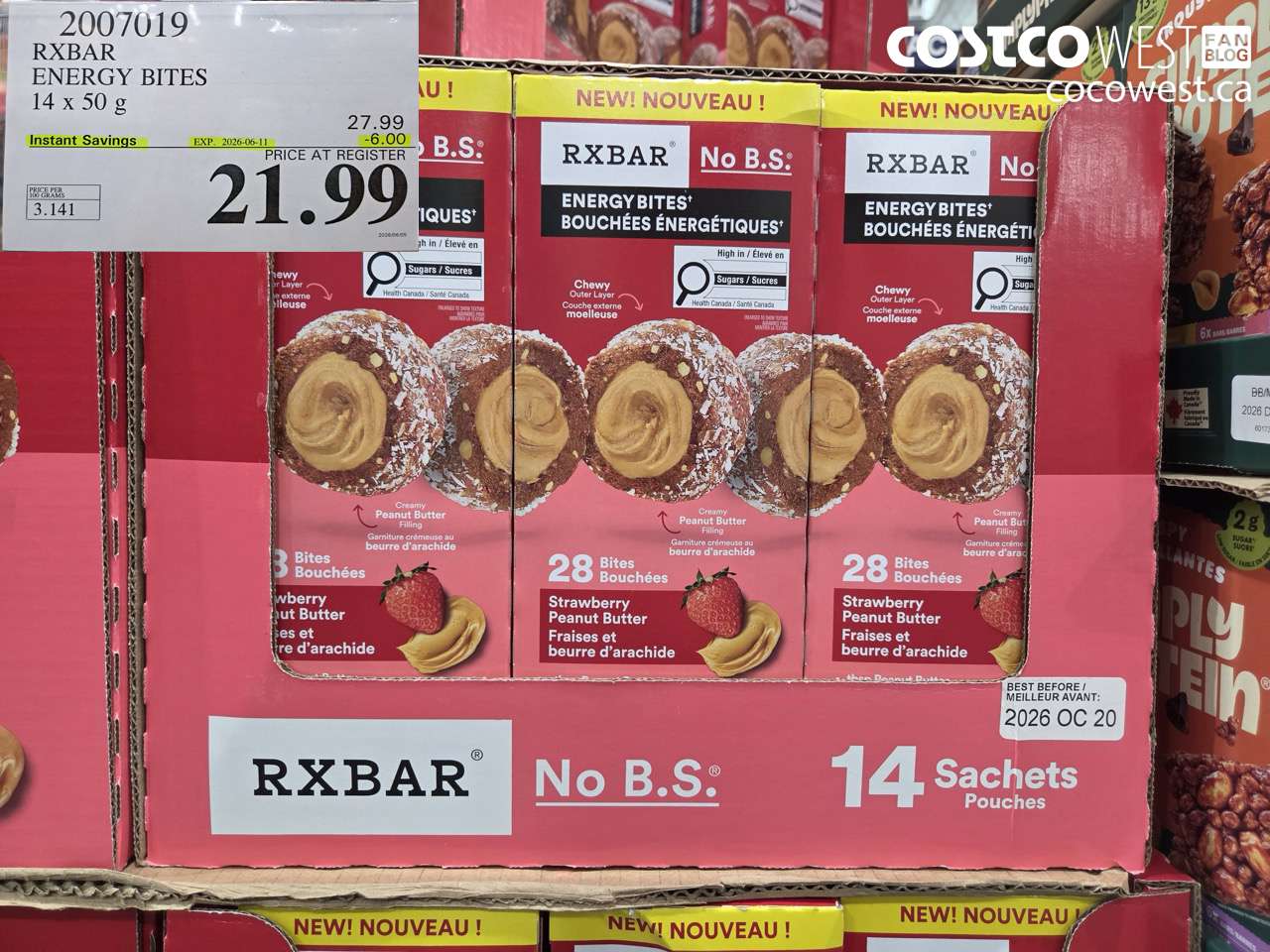 RXBAR ENERGY BITES 14 X 50 G