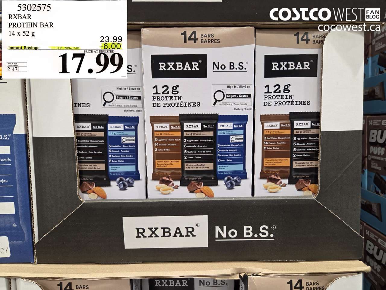 rxbar protein bar 14 x 52 g