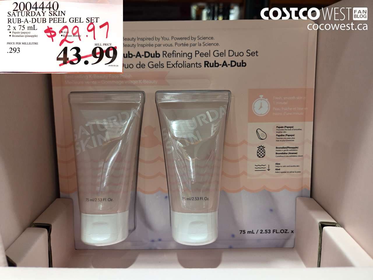 saturday skin rubadub peel gel set 2 x 75 ml