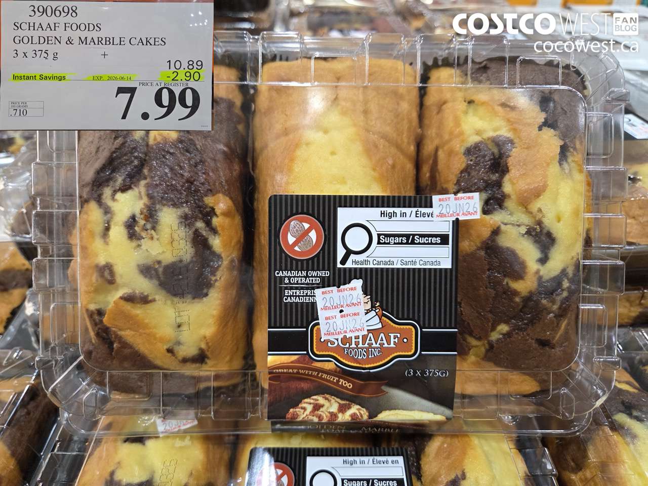 SCHAAF FOODS GOLDEN & MARBLE CAKES 3 X 375 G