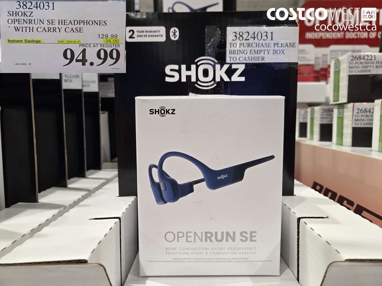 shokz openrun se headphones with carry case