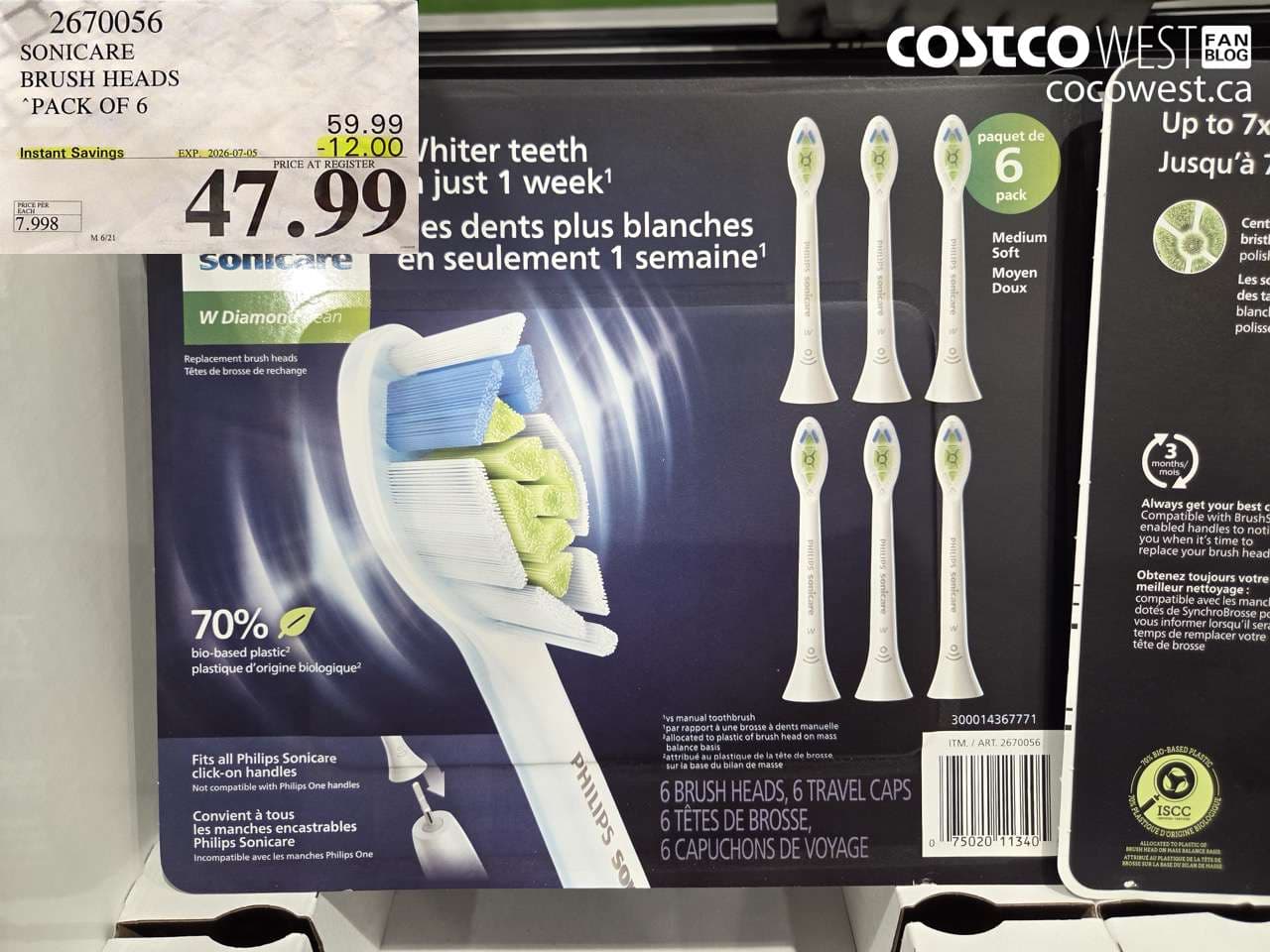 sonicare brush heads pack of 6