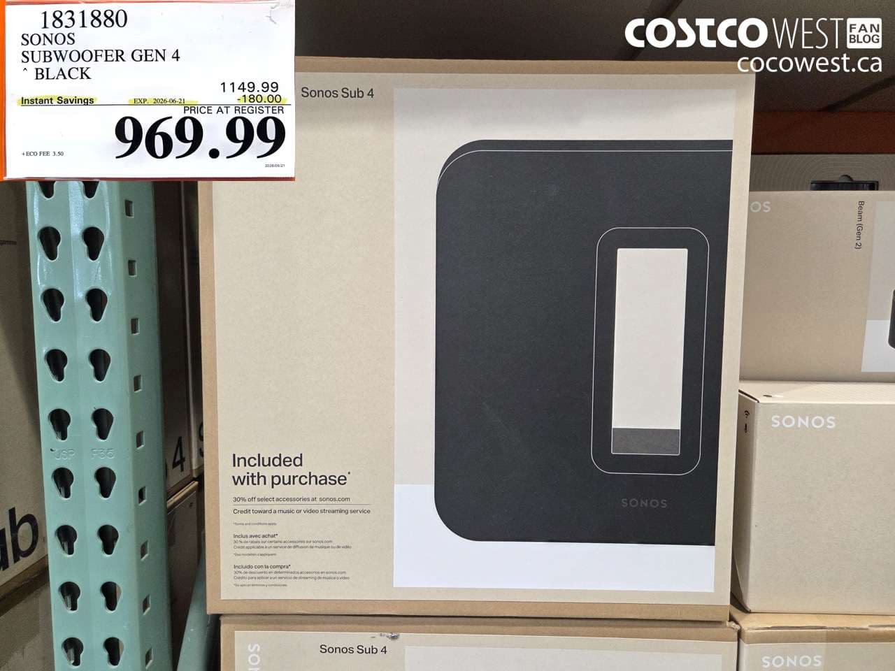 sonos subwoofer gen 4 black